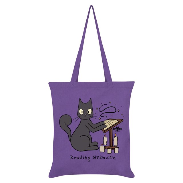 Spooky Cat - Bolso Tote Reading Grimoire (Violeta)