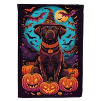 Chocolate Labrador Retriever Witchy Halloween Garden Flag 11.25 in x 15.5 in