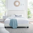 thumbnail image 2 of Tufted Platform Bed Frame, Twin Size, Velvet, White, Modern Contemporary Urban Design, Bedroom Master Guest Suite, 2 of 8