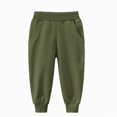 thumbnail image 5 of 3-4T Boys Girls Soft Solid Joggers,Unisex Toddler ELastic Waist Cute Solid Casual Loungewear Pants,Elastic Cuff Pocket Sweatpants Fall Winter Cloths for 12 Months 2T 3T 4T 5-8Y,AG, 5 of 5