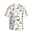 thumbnail image 2 of Uemuo Snake Printed Regular Fit Short Sleeve Casual Hawaiian Shirt for Men,Aloha shirt,Tropical shirt,Floral print shirt,Vacation Beach shirt-XX-Large, 2 of 9