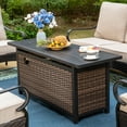 thumbnail image 6 of 9-Seat Outdoor Patio furniture Set with 56” Fire Pit Table, Patio Fire Pit Set with Rocking Chairs & Ottomans, 8-Piece Outdoor Conversation Set, Beige, 6 of 17
