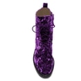 thumbnail image 5 of YDN Women Graceful Round Closed Toe Ankle Boots Suede Chunky Block Low Heels Lace Up Shorts Boots Office Winter Shoes Size 8.5 Purple, 5 of 5