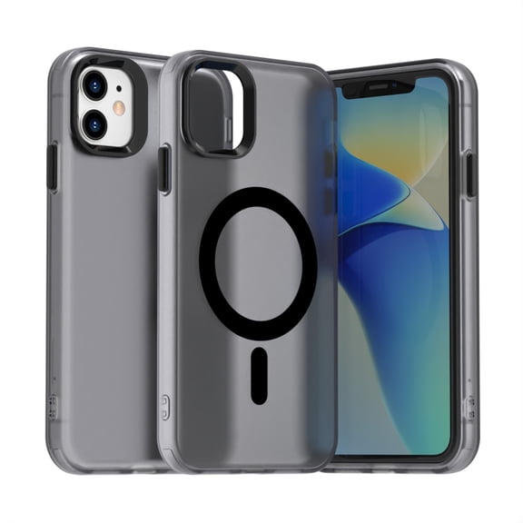 Candy Color Translucent Phone Case for iPhone 11, Compatible with MagSafe - Ultra Slim Lightweight Shockproof Protective Anti-Yellow Phone Cover Designed for iPhone 11, Black