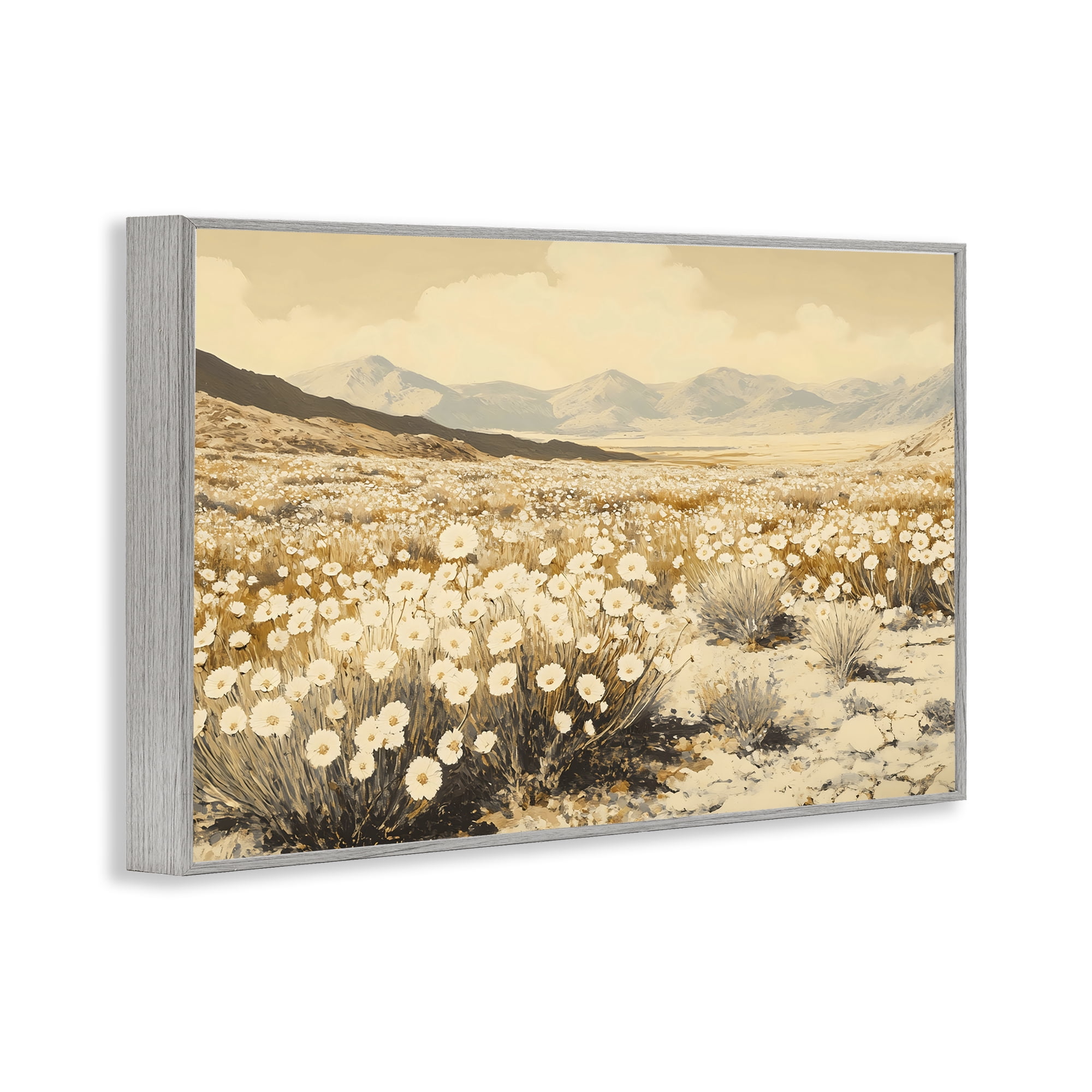 Stupell Industries Desert Wildflowers in Golden Valley Gray Framed Giclee Art, design by Franklyn Gregory