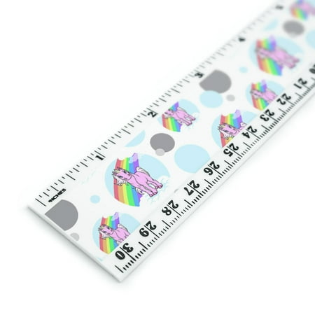 Unicorn Pony Rainbow Pink 12 Inch Standard and Metric Plastic Ruler