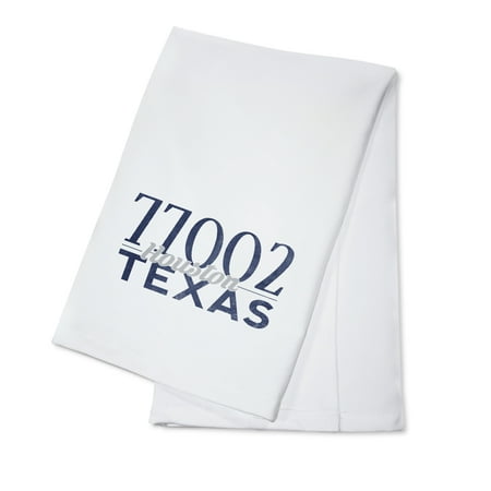 Houston, Texas - 77002 Zip Code (Blue) - Lantern Press Artwork (100% Cotton Kitchen