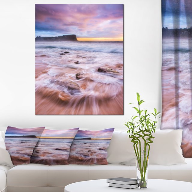 Fascinating Seashore with White Waters - Large Seashore Canvas Print