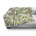 thumbnail image 3 of Yellow Flower Soft Flannel Fleece Throw Blanket, Flourishing Bindweed and Pink Roses Leaves Botanical Nature, Cozy Plush for Indoor and Outdoor Use, 50" x 60", Jade Green Baby Pink, by Ambesonne, 3 of 6