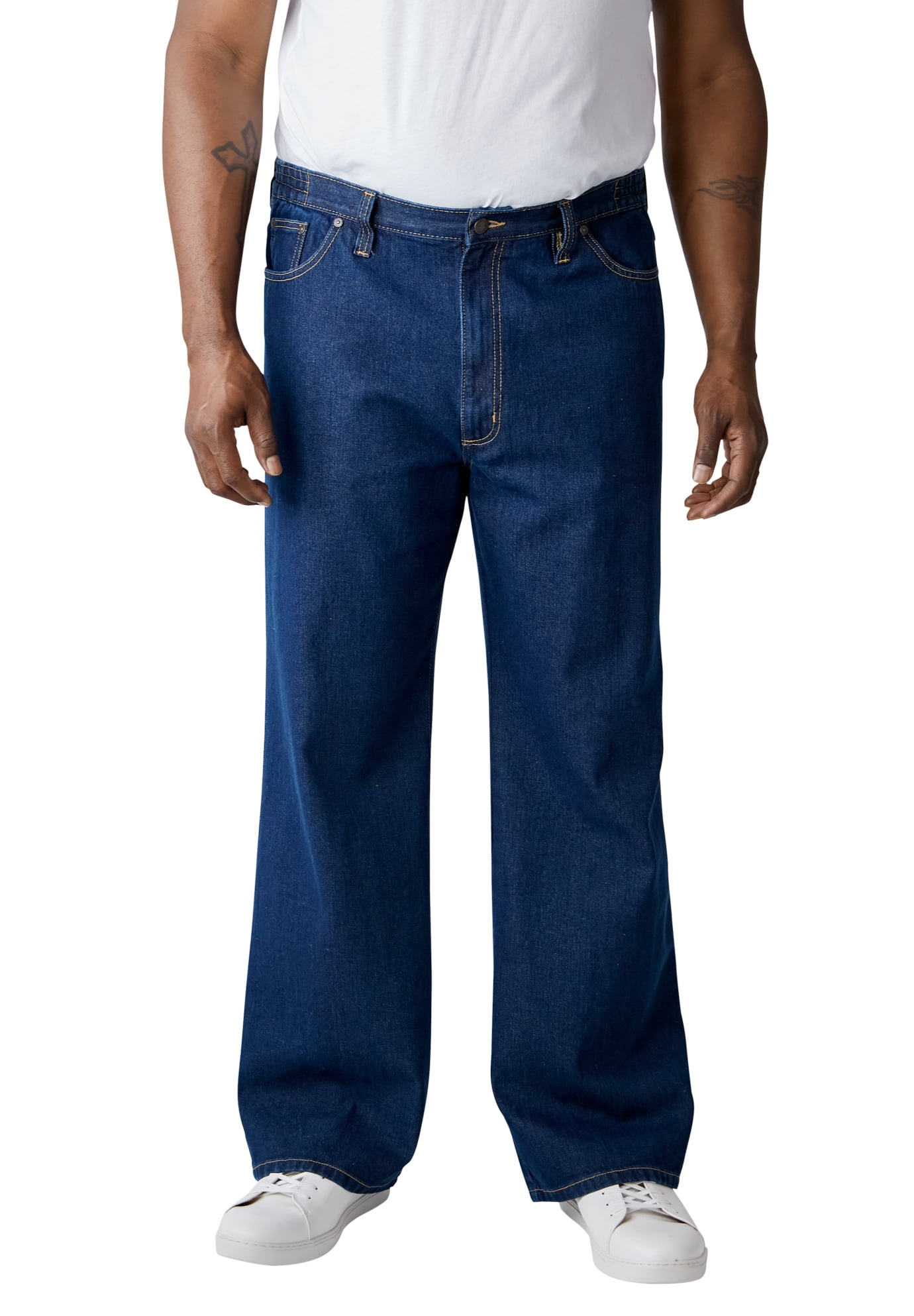 Liberty Blues Men's Big & Tall ™ Side-Elastic Wide Leg 5 Pocket Jeans ...