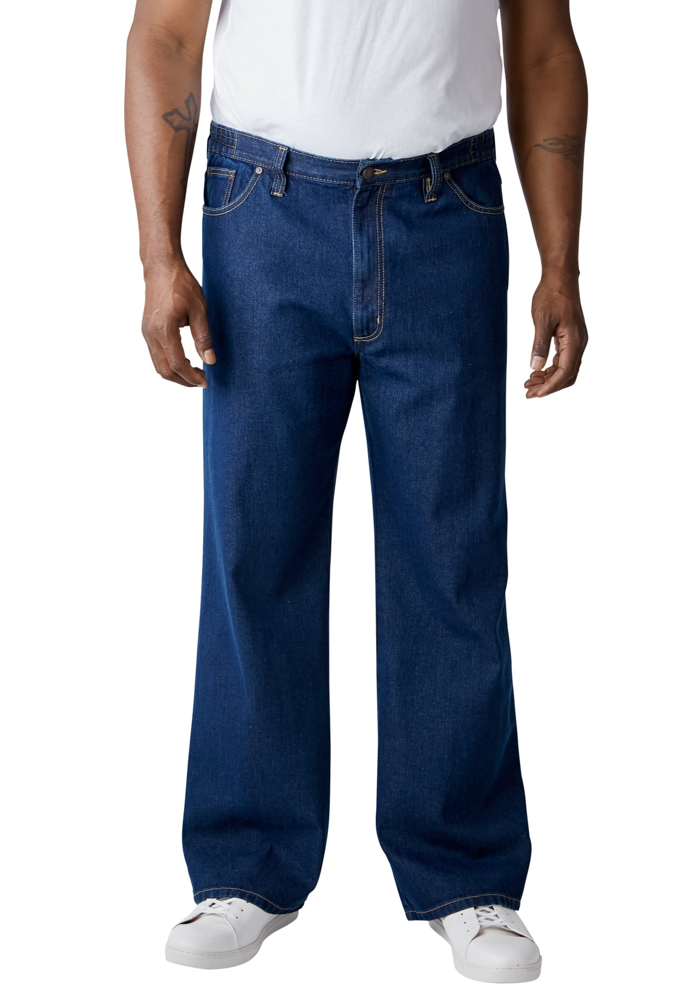 mens side elastic waist jeans