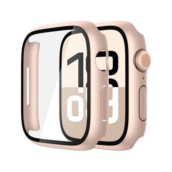 (2 in 1) for Waterproof Apple Watch Screen Protector Case 40mm SE 3/SE 2nd Generation/SE/Series 6/5/4 Accessories, 360 Front and Back, iWatch Face Cover with Tempered Glass for Women Men, 40 mm
