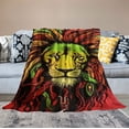 thumbnail image 2 of COMIO Jamaican Rasta Flag Rastafarian Reggae Lion Blanket Throw Bed Blankets Cozy Lightweight Soft Bedding for Sofa and Bed Office Travel, 2 of 6