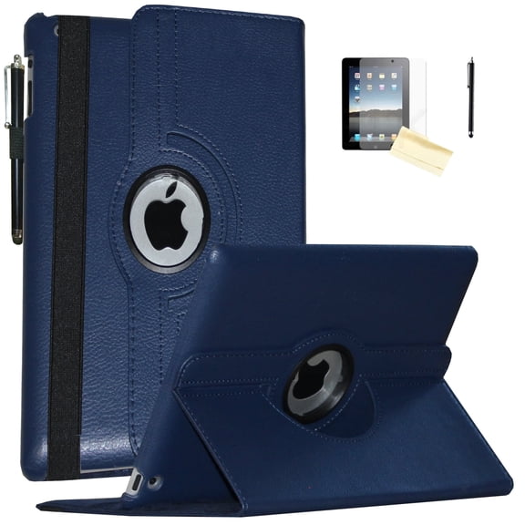 JKYTEC Case for iPad 9th 8th 7th Generation 10.2 inch Smart Cover Rotating Stand Auto Wake up Sleep for A2602 A2603 A2270 A2428 (Navy Blue)