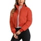 thumbnail image 4 of Chaqueta bomber de invierno para mujer INSPIRE CHIC, abrigo holgado acolchado, cortado, talla XS, roja, 4 of 6