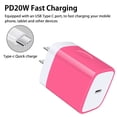 thumbnail image 2 of USB C Charger Block,AILKIN 20W PD Type C Block Chargers Wall Charger Block Fast Charging Charger Plug Power Adapter USB C Brick Cube,Rose, 2 of 6