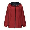 thumbnail image 6 of Ashirexll Jackets for Women Trendy, Women Fall Coats, Rain Jacket with Hood Packable Windbreaker Coat for Outdoor Wear, 6 of 7