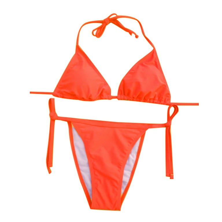 YUEHAO swimsuit for women Women Bandeau Bandage Bikini Push-Up Brazilian Beachwear Swimsuit (Orange L) - Walmart.com