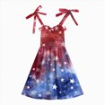 thumbnail image 5 of CAUYDY Toddler Girl Dresses 1T-6T Kid Girls 4th of July Straps Dress Baby American Flag Stars Striped Sundress Children Independence Day Outfits (Sizes 2-3 Years,Watermelon Red), 5 of 5