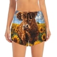 thumbnail image 2 of Salouo Cloud Sky Sunflower Cow Print Women's 2 in 1 Running Shorts Double-Layer Shorts Athletic Workout Gym Yoga Shorts Running Shorts for Women-Medium, 2 of 7