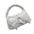 thumbnail image 1 of Bolso de hombro elegante de PU blanco de gran capacidad, decoración con lazo, perfecto para citas, fiestas y días festivos, 1 of 8