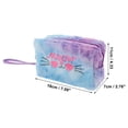 thumbnail image 2 of 1 Pc Women Portable Sequin Plush Cat Makeup Bag for Travel Vacation Dark Blue Plush, 2 of 3