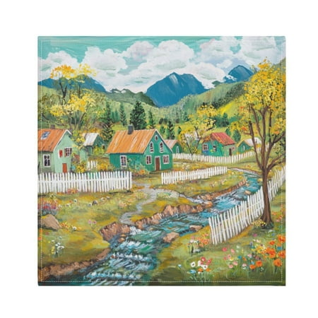 

Satin Polyester Napkins - 20x20 InchSingle-Sided Printed Napkins 1-Piece/4-Piece/6-Piece Set DIY Personalized Table Setting，Beautiful Oil Painting Picture