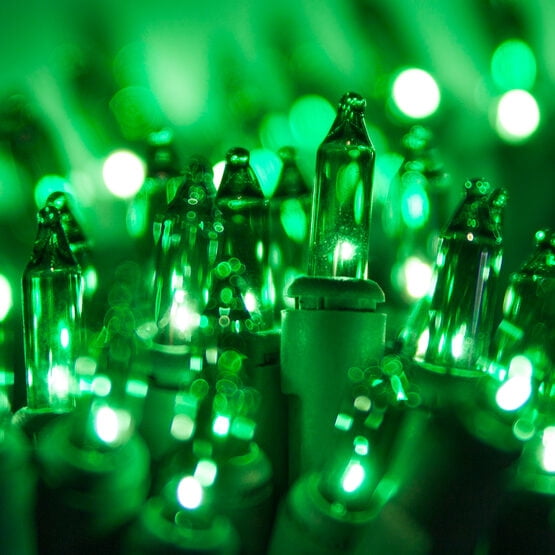 Kringle Traditions 100-Ct Christmas Halloween St Patricks Day Green Mini Light Set - 50' Green Wire