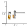 thumbnail image 4 of Auriga Fine Jewelry 925 Sterling Silver Rhodium-plated Citrine Stud Earrings for Women, 4 of 6