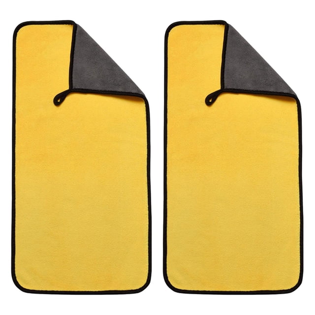 2 toallas de microfibra de doble cara para limpieza de coche, reutilizables, antirayaduras, suaves y gruesas. 30cmx60cm