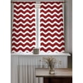 thumbnail image 4 of Red White Curtains 54 Inch Length, Sheer Curtains for Bedroom Living Room Window Modern Abstract Waves Water Ripple Striped Rod Pocket Voile Drapes Kitchen Curtains Small Half Window 52"x54" 2 Panels, 4 of 6