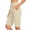 *Beige, variant on Women's High Waist Bermuda Yoga Shorts, Elastic Waist Knee Length Casual Pants with Pockets Army Green,Women's Plus M