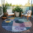 thumbnail image 6 of Addison Rugs Chantille Indoor/Outdoor Transitional Geometric Blue Washable Round Rug, 8' x 8', 6 of 6