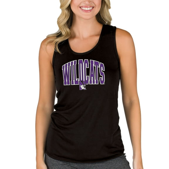 Women's College Concepts Black Northwestern Wildcats Marathon Racerback Tank Top