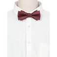 thumbnail image 4 of INSPIRE CHIC Mens Solid Color Layered Necktie Pre-tied Bow Ties for Party Wedding Burgundy, 4 of 4