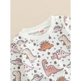 thumbnail image 5 of Bagilaanoe 2Pcs Toddler Baby Girl Boy Long Pants Set Dinosaur Print Long Sleeve Sweatshirt Pullover Tops+ Trousers 6M 12M 18M 24M 3T Fall Casual Sweatsuit, 5 of 8
