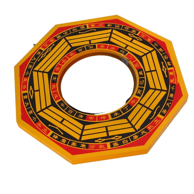 Espejo Bagua Feng Shui, Material Metálico De 8 Pulgadas, Espejo Bagua Chino Fácil De Colgar, Diseño Convexo Para Decoración