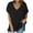 Black, variant on IROINNID Reduced Womens Sweater V-Neck Pullover Sweater Solid Color Comfy Mid-Length Short Sleeve Sweater Tops