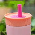 thumbnail image 4 of Tumador de aislamiento de 12oz con taza de doble capa de paja aislada de acero inoxidable Frasco de aspiración para bebidas frías calientes, 4 of 8