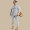 thumbnail image 5 of Fshiont Thermal Underwear for Men, Fleece Lined Base Layer for Cold Weather, Mens Long Johns Thermal Underwear Set Light Gray 3XL, 5 of 5