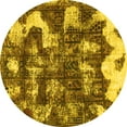thumbnail image 1 of Ahgly Company Machine Washable Indoor Round Abstract Yellow Modern Area Rugs, 7' Round, 1 of 4