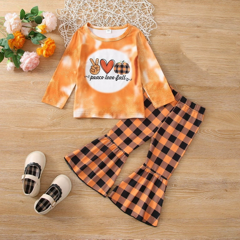 EnJoCho Kids Toddler Baby Girls Autumn Halloween Print Plaid
