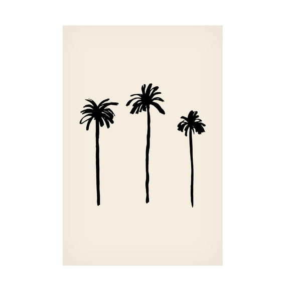 Canvas Wall Art - Pictufy Studio 'Palm Trees' Wall Art for Living Room, Bedroom, or Office Décor by Trademark Fine Art - 12 x 19 Inches