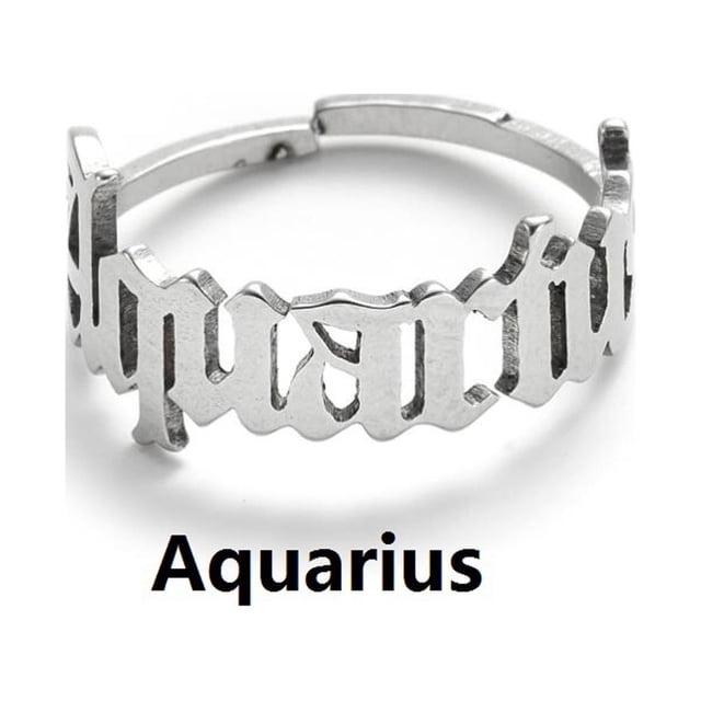 Fiudx Anillo de Acero Inoxidable, Elegante Diseño de Doce Letras, Detalles de Piedras Preciosas Brillantes, Accesorio de Moda Versátil, Regalo de Fiesta, Boda, Compromiso, Perfecto para Amigos y Cele