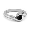 thumbnail image 2 of Ocean Wave 925 Sterling Silver 0.10 Ctw Black Spinel Valentines Day Gifts Ring, 2 of 3