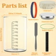thumbnail image 2 of Tcwhniev Sourdough Starter Jar Kit with Feeding Date Tracker, Thermometer, Anti-Slip Silicone Base, 30oz Glass Fermentation Tank for Bread Making, 2 of 9
