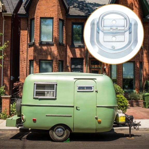 SEWCHICS Trailer Hooks for Tie Down D-shaped Ring Tie Down Anchor Silver 1Pcs