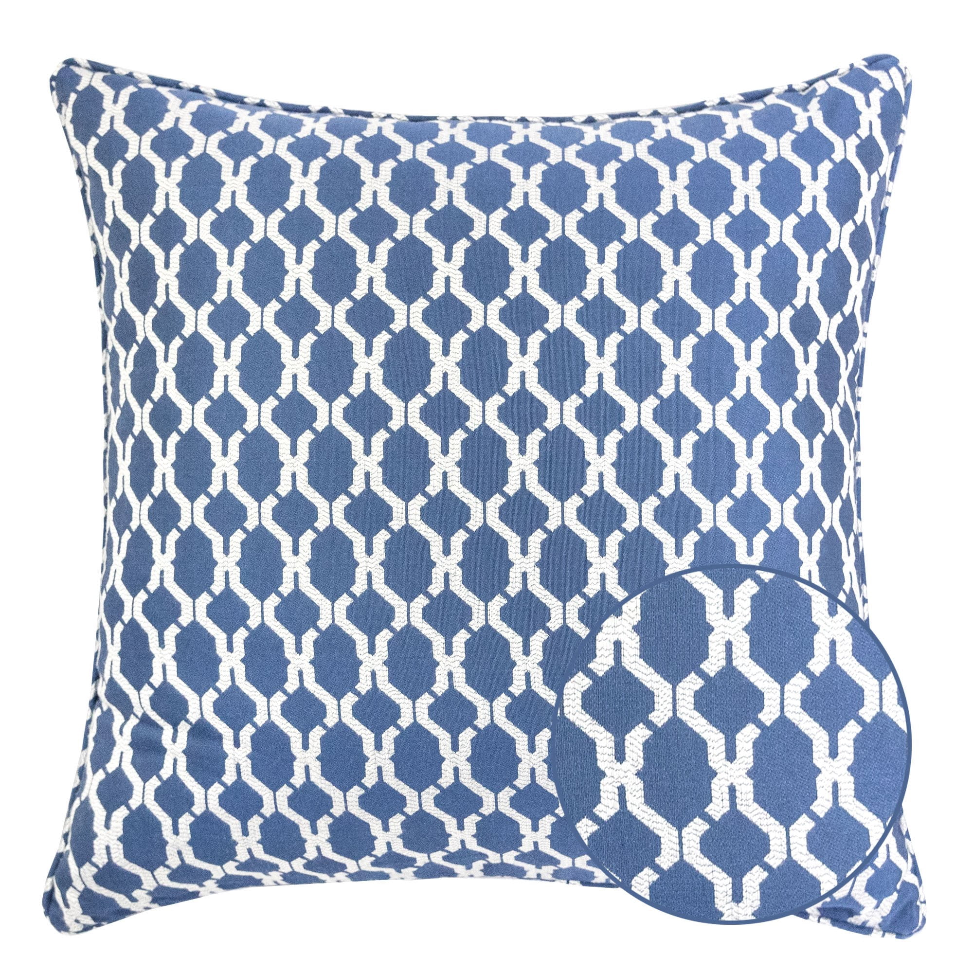 Amelia Navy Geometric Polyester 20 in. x 20 in Throw Pillow (Set of 2)