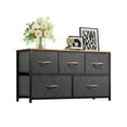 thumbnail image 4 of ModFusion Dresser w/ 5 Fabric Drawer & Wood Handle, Dresser Storage Organizer for Bedroom & Living Room – Dark Gray, 4 of 9