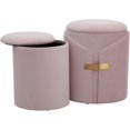 thumbnail image 4 of LumiSource Dahlia Velvet Ottoman Set, Storage Ottoman, Small Ottoman, Round Ottoman Foot Rest, Pouf Ottoman, Foot Stool Ottoman for Living Room, Velvet Ottoman with Storage, 4 of 16